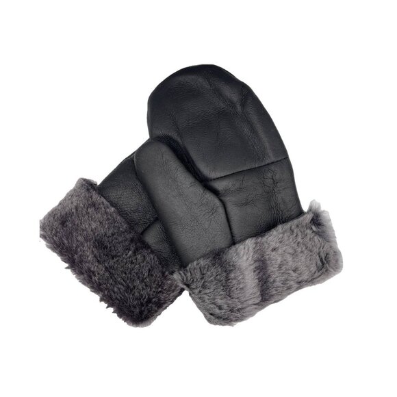 Shearling Sheepskin Leather Mittens – Unisex Winter Fur Mittens - Picture 4 of 8